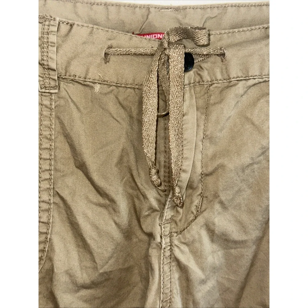 UNION BAY Womens Lightweight Cargo Pants Sz 17 M Brown Drawstring Tactical C21